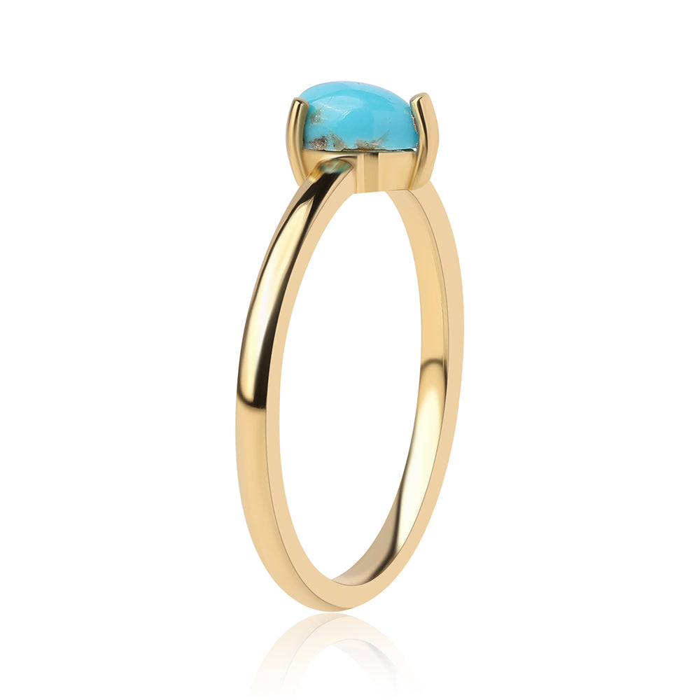 Kullattu hopeaSormus Ruususen Turkoosilla