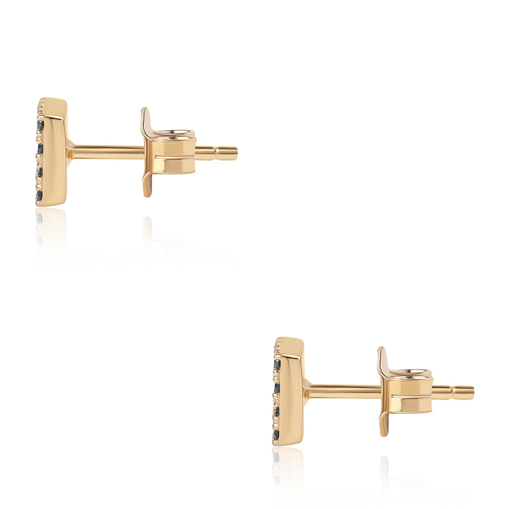 Kullatut hopeat Korvakorut Sinisellä Timantilla