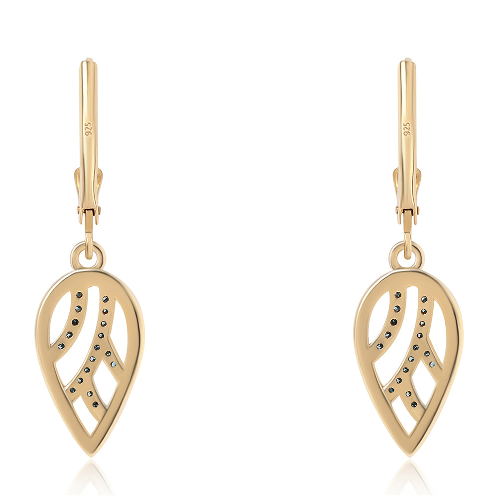 Kullatut hopeat Korvakorut Sinisellä Timantilla