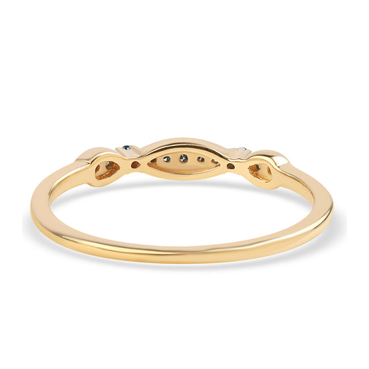 Kullattu hopeaSormus Sinisellä Timantilla