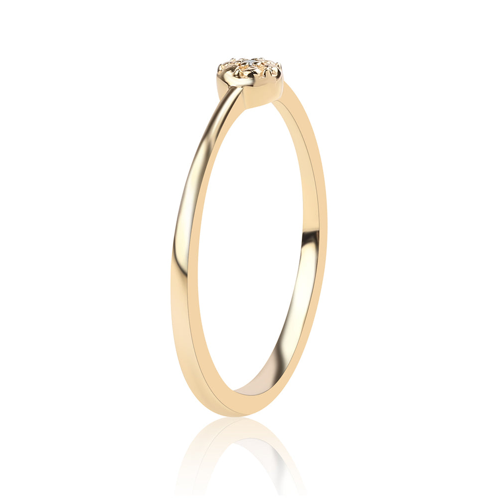 Kullattu hopeaSormus Sinisellä Timantilla