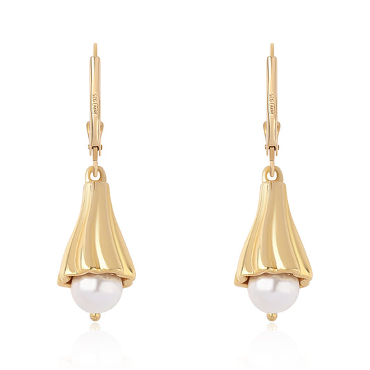 Kullatut hopeat Korvakorut Makeanveden Valkoisella HelmellÀ