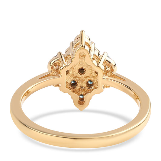 Kullattu hopeaSormus SinisellÀ Timantilla