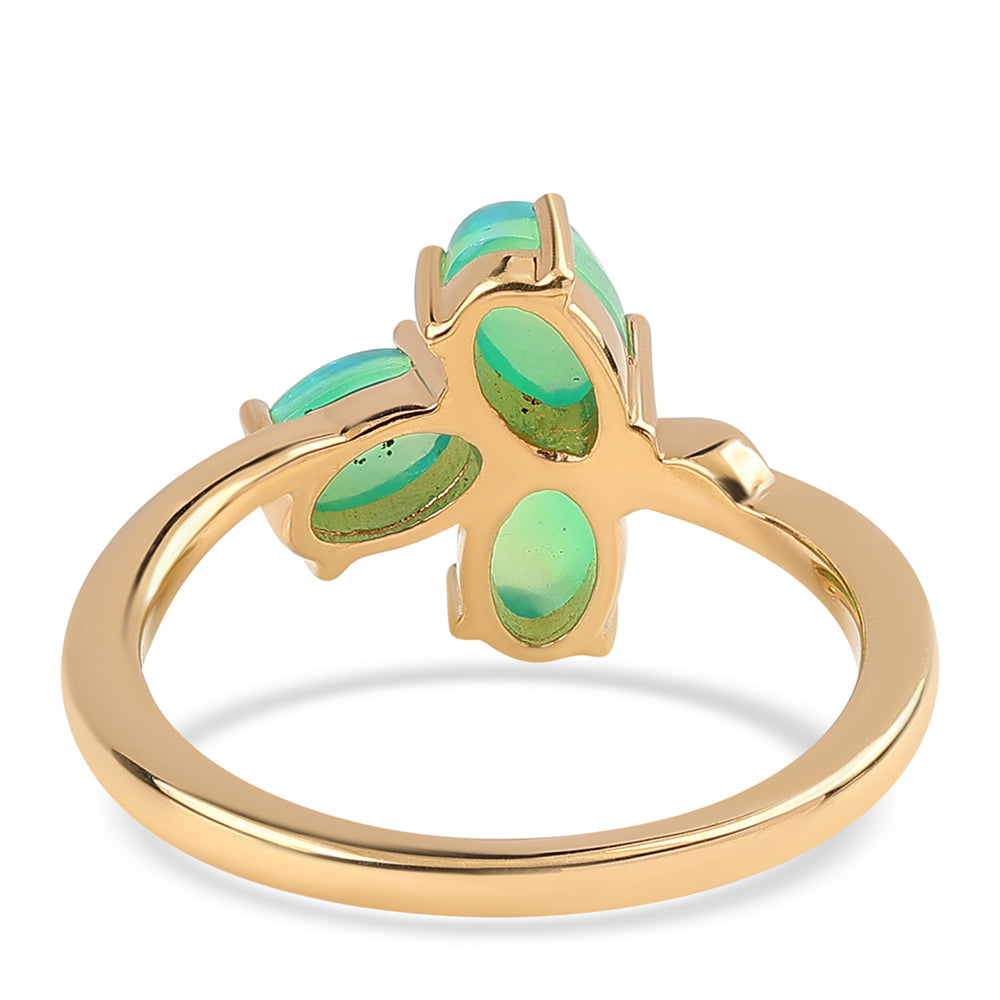 Kullattu hopeaSormus Lega Dembin Vihreällä Etiopian Opaalilla