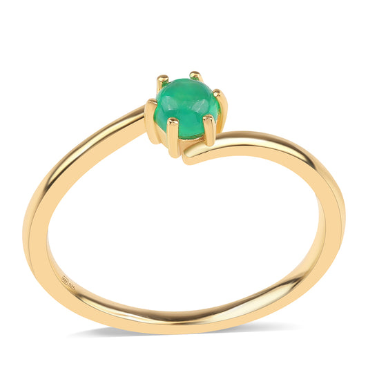 Kullattu hopeaSormus Lega Dembin VihreÀllÀ Etiopian Opaalilla