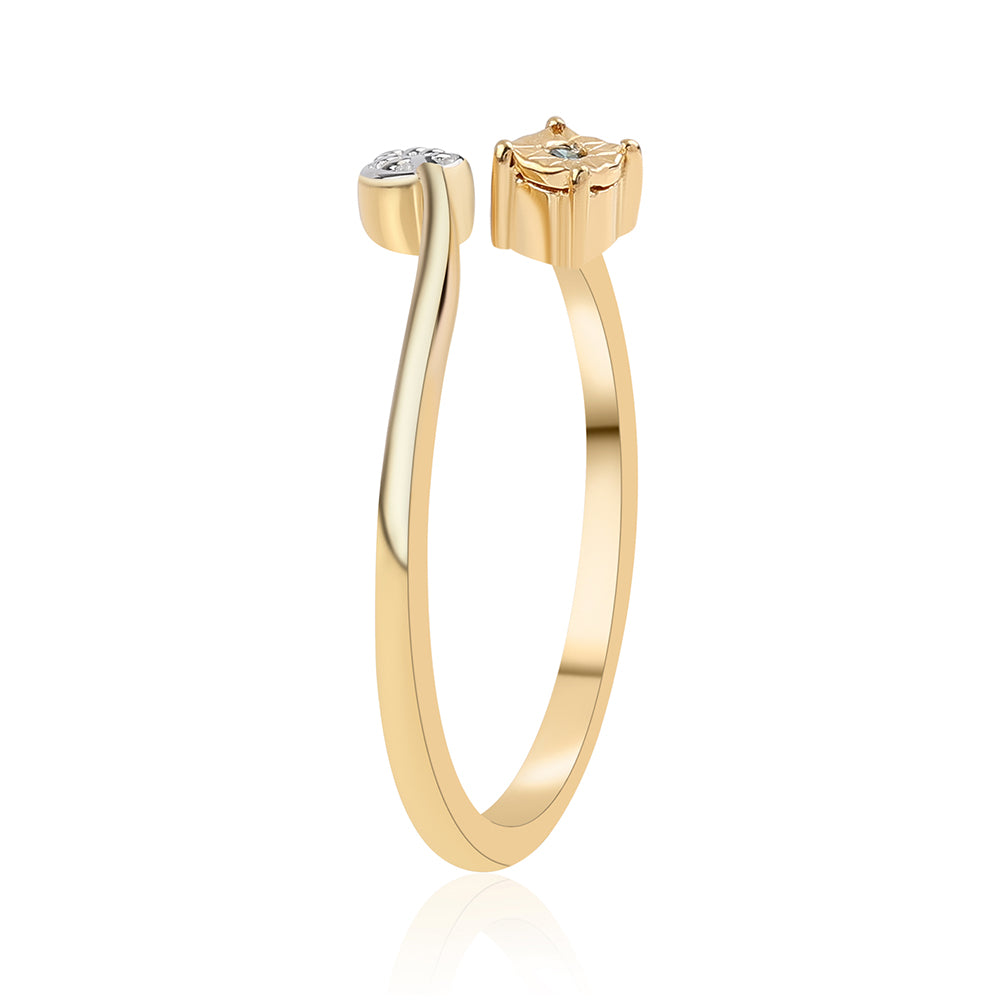 Kullattu hopeaSormus Sinisellä Timantilla