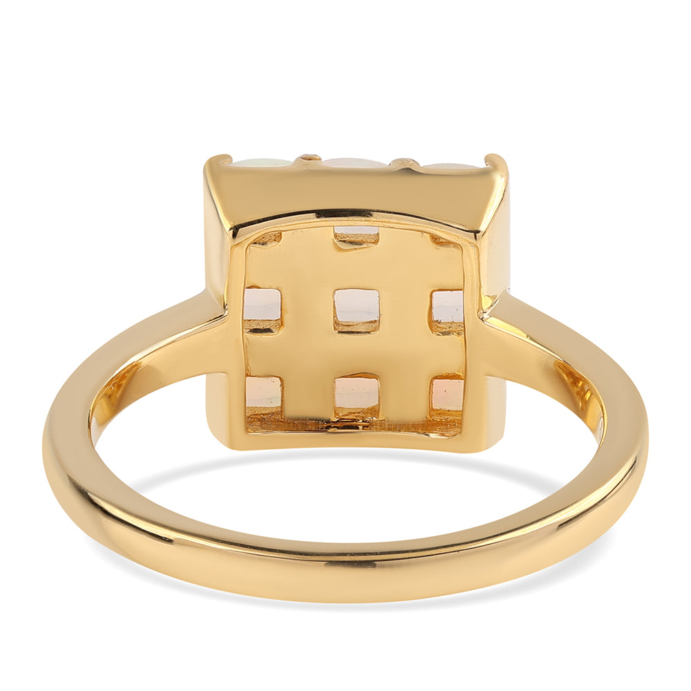 Kullattu hopeaSormus Etiopialaisella Lega Dembi Opaalilla