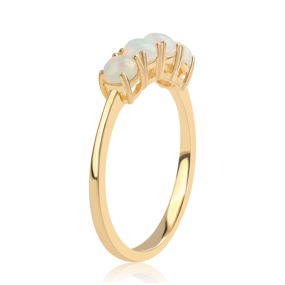 Kullattu hopeaSormus Etiopialaisella Lega Dembi Opaalilla