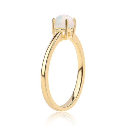 Kullattu hopeaSormus Etiopialaisella Lega Dembi Opaalilla