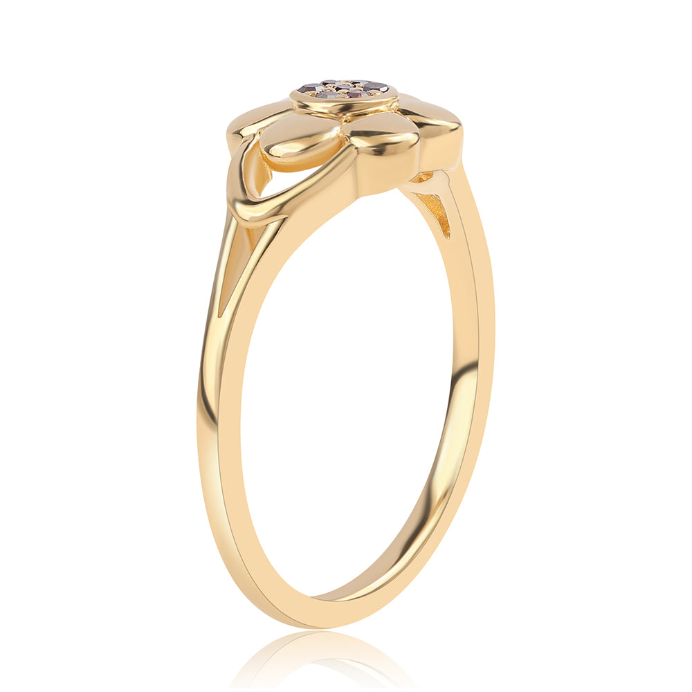 Kullattu hopeaSormus Punaisella Timantilla