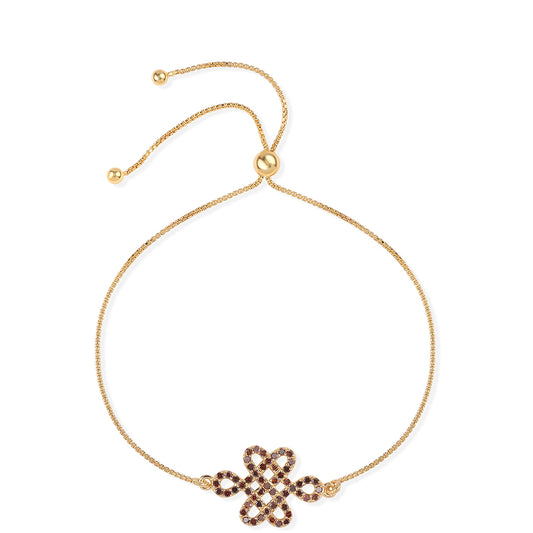 Kullattu hopeaRannekoru Punaisella Timantilla