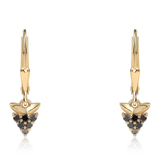 Kullatut hopeat Korvakorut Mustalla Timantilla