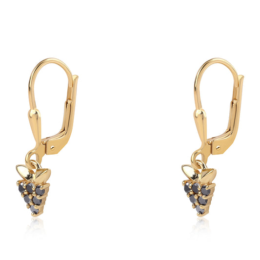 Kullatut hopeat Korvakorut Mustalla Timantilla