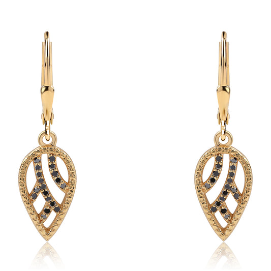 Kullatut hopeat Korvakorut Mustalla Timantilla