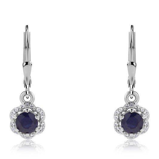 HopeaKorvakorut Australialaisella Sinisellä Safiirilla ja Valkoisella Topaasilla