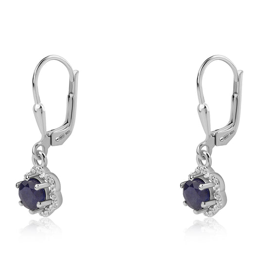 HopeaKorvakorut Australialaisella Sinisellä Safiirilla ja Valkoisella Topaasilla