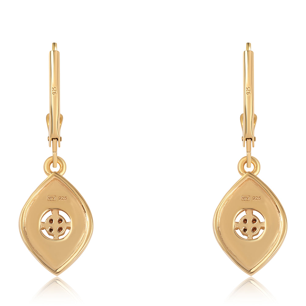 Kullatut hopeat Korvakorut Mustalla Timantilla