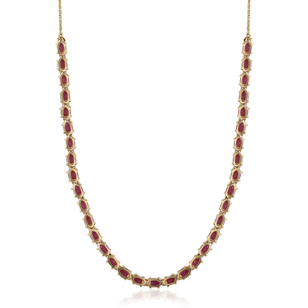 Kullattu hopeaKaulakoru Mosambikin Rubiinilla