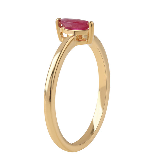 Kullattu hopeaSormus Mosambikin Rubiinilla