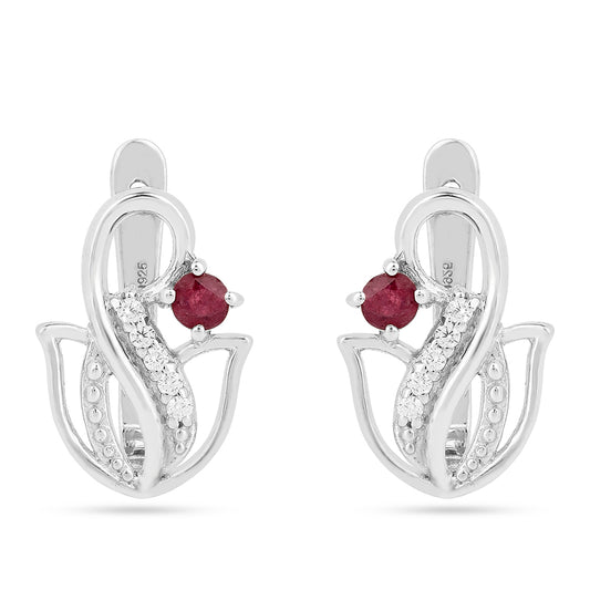 HopeaKorvakorut Thairubiinilla ja Valkoisella Zirkonilla