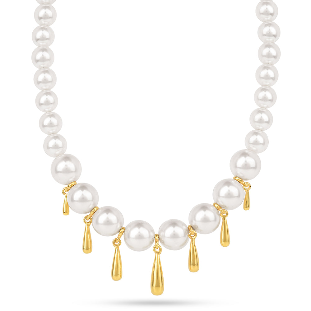 Kullattu hopeaKaulakoru Voide Makeaveden Helmellä