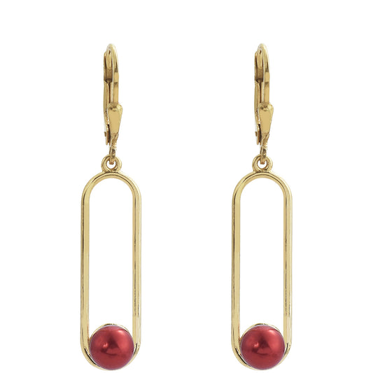 Kullatut hopeat Korvakorut Punainen makeanveden helmellÀ