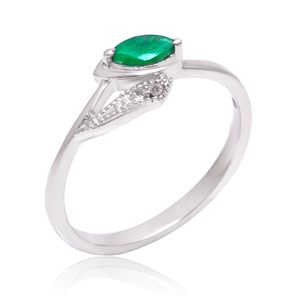 HopeaSormus Brasilian Smaragdilla ja Valkoisella Topaasilla