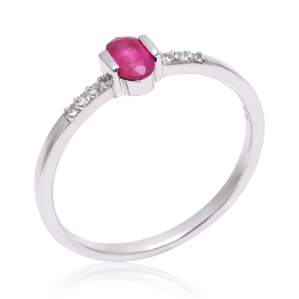 HopeaSormus Malagassin Rubiinilla ja Valkoisella Topaasilla