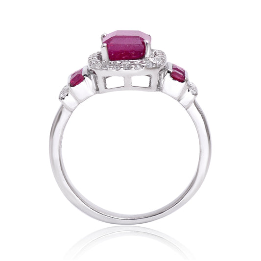 HopeaSormus Malagassin Rubiinilla ja Valkoisella Topaasilla