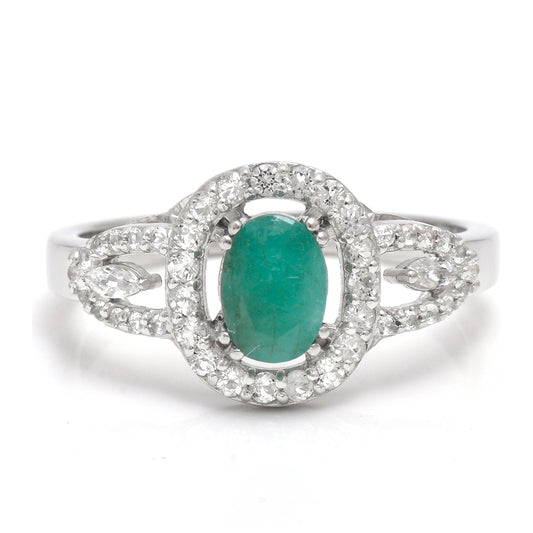 HopeaSormus Brasilian Smaragdilla ja Valkoisella Topaasilla