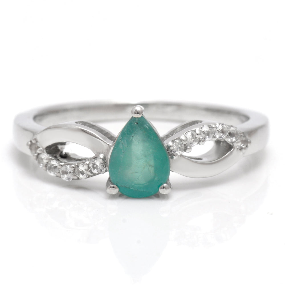 HopeaSormus Brasilian Smaragdilla ja Valkoisella Topaasilla