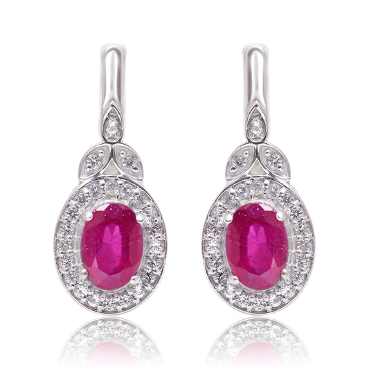 HopeaKorvakorut Malagassin Rubiinilla ja Valkoisella Topaasilla