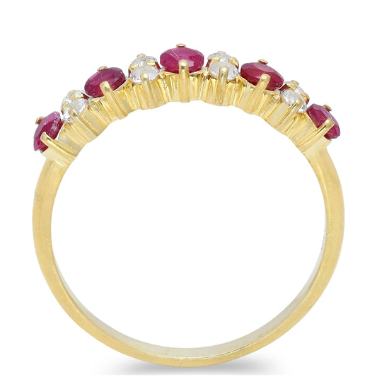 Kullattu hopeaSormus Malagassin Rubiinilla ja Valkoisella Topaasilla