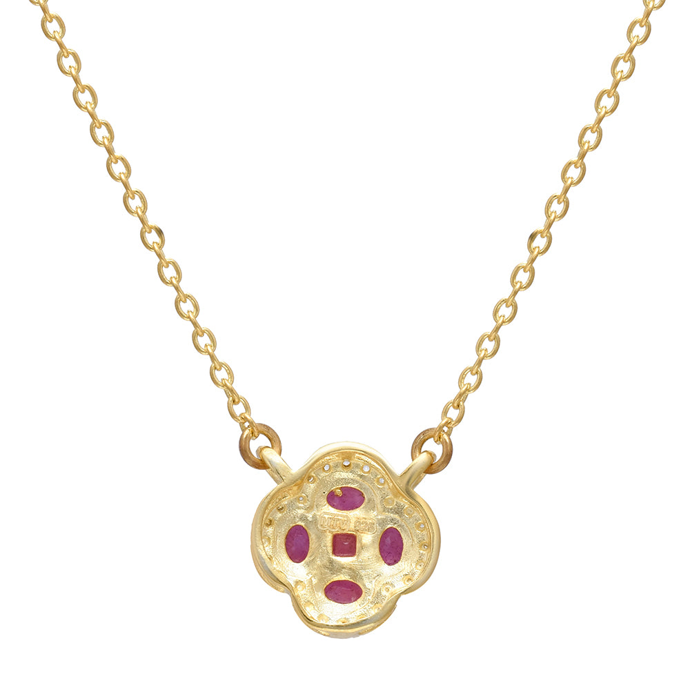 Kullattu hopeaKaulakoru Malagassin Rubiinilla