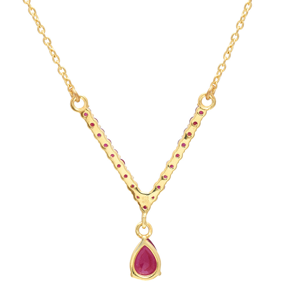 Kullattu hopeaKaulakoru Malagassin Rubiinilla