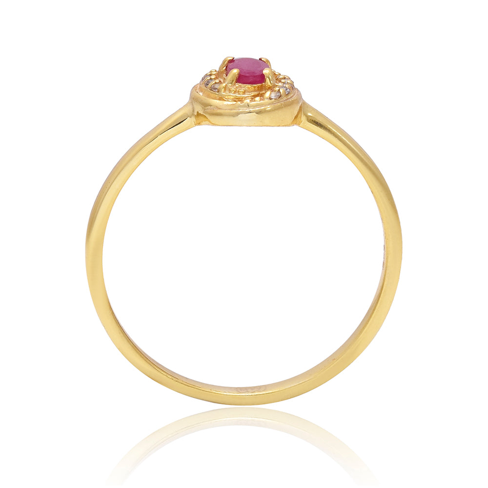 Kullattu hopeaSormus Malagassin Rubiinilla ja Valkoisella Topaasilla