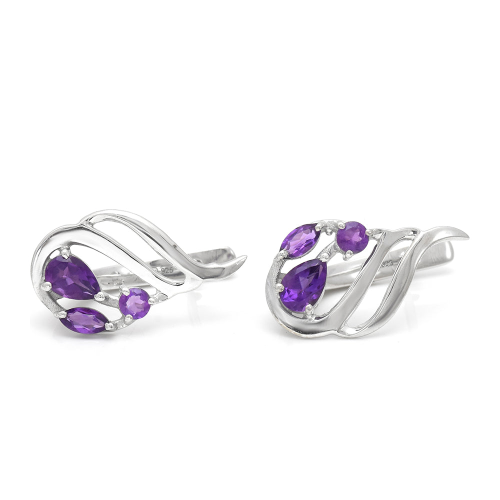 Kullatut hopeat Korvakorut Marokon Ametistilla