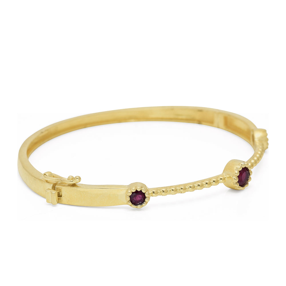 Kullattu hopeaRannerenkaalla Malagassin Rubiinilla