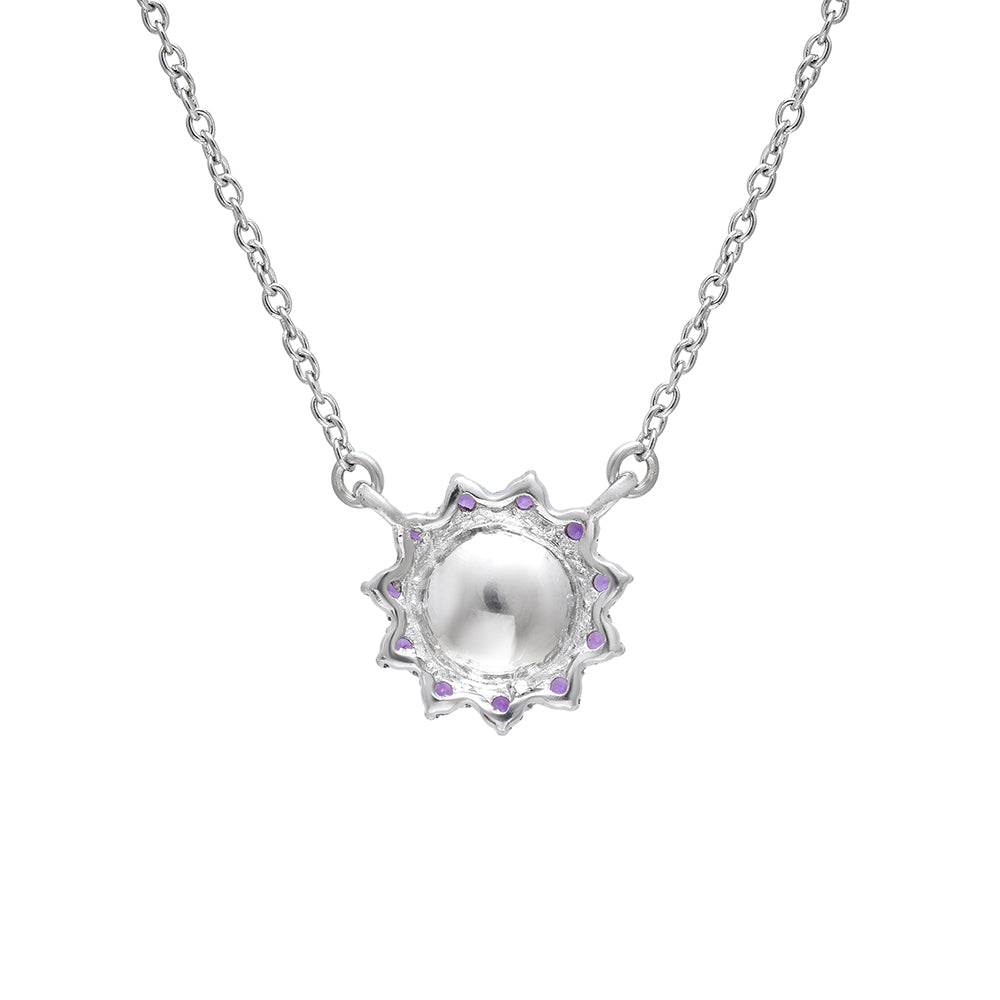 HopeaKaulakoru Marokon Ametistilla ja Makeanveden Valkoisella Helmellä