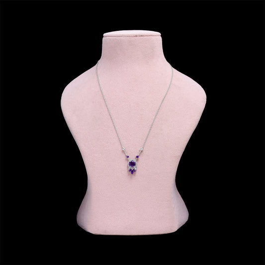 HopeaKaulakoru Marokon Ametistilla ja Valkoisella Topaasilla