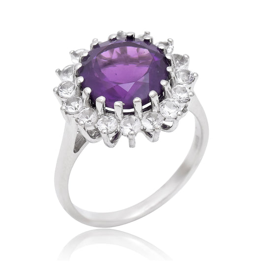 HopeaSormus Marokon Ametistilla ja Valkoisella Topaasilla