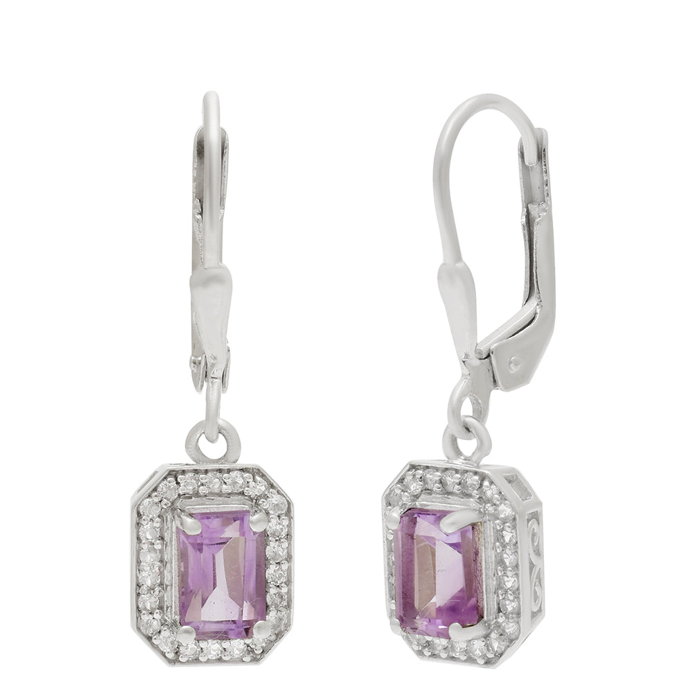 HopeaKorvakorut Brasilian Smaragdilla ja Valkoisella Topaasilla