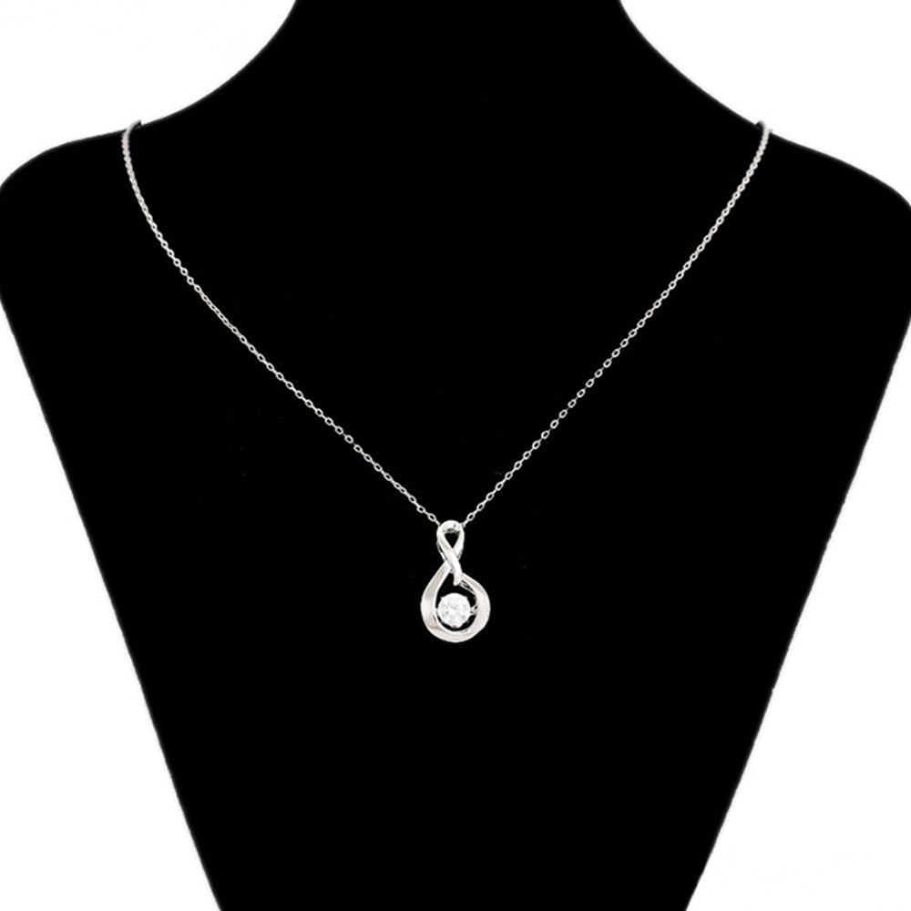 Kullattu TeräsKaulakoru Valkoisella Emporia® Kristallilla ( Kaulakoru+Riipus )