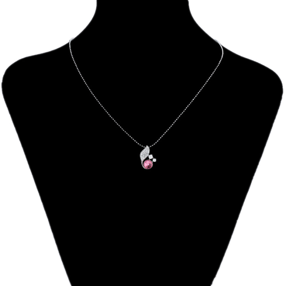Kullattu TeräsKaulakoru Vaaleanpunaisella Emporia® Kristallilla