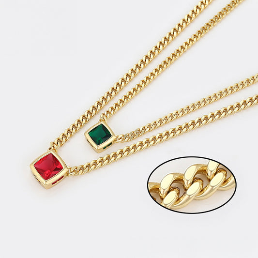 Kullattu TerÀsKaulakoru Punaisella EmporiaŸ Kristallilla ja VihreÀllÀ EmporiaŸ Kristallilla