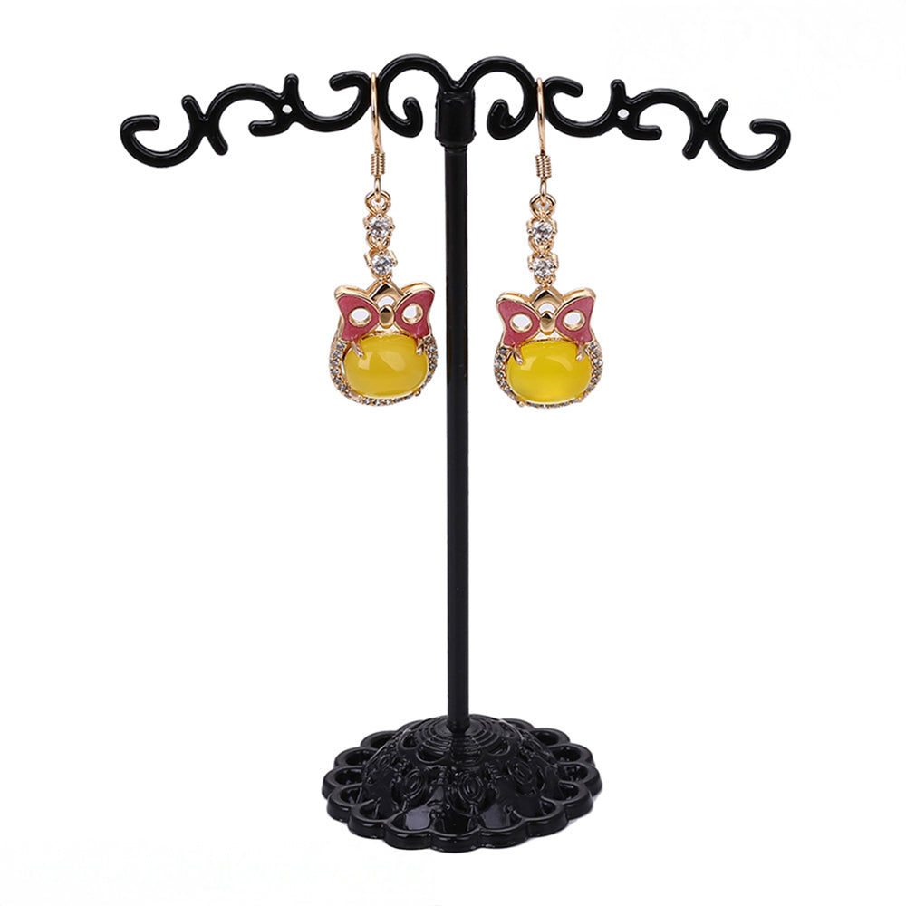 Kullattu TeräsSetti Keltaisella Emporia® Kristallilla ja Valkoisella Emporia® Kristallilla ( Korvakorut+Sormus+Riipus )