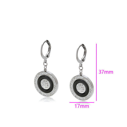 Kullattu TerÀsKorvakorut Valkoisella EmporiaŸ Kristallilla ja Mustalla EmporiaŸ Kristallilla