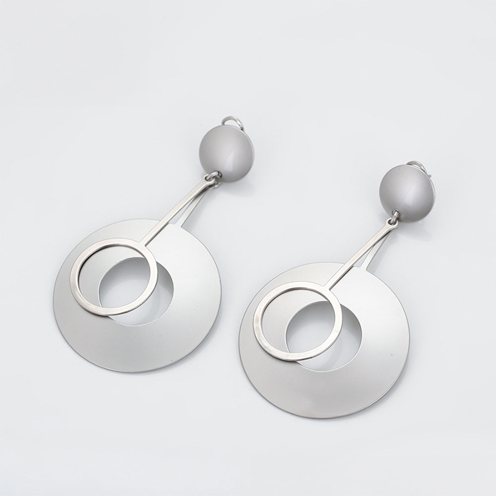 Kullattu TeräsSetti ( Korvakorut+Riipus )