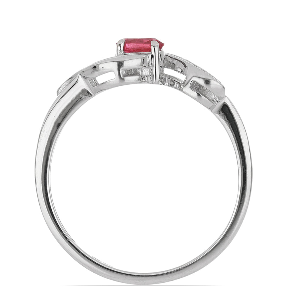 Hopeasormus Malagassin Rubiinilla ja Valkoisella Topaasilla