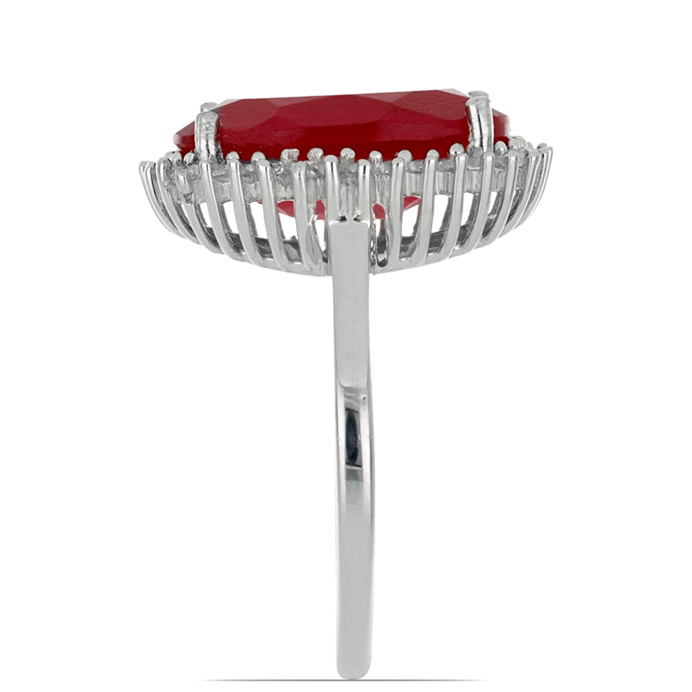 HopeaSormus Malagassin Rubiinilla ja Valkoisella Topaasilla